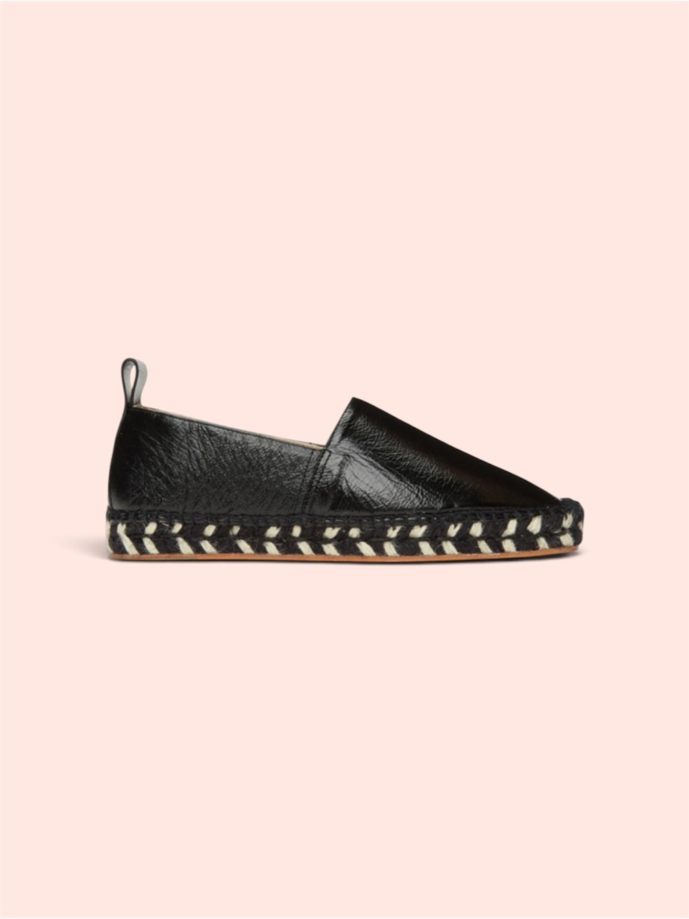 PROENZA SCHOULER Black Nappa Leather Square Espadrilles